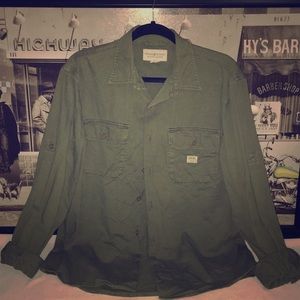 Green button down